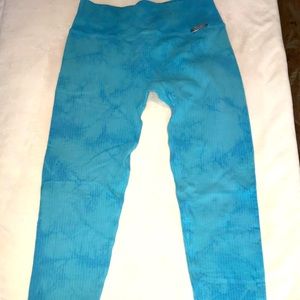 BOMBSHELL SPORTSWEAR RIBBED LEGGINGS in CARIBBEAN BLUE, SZ: M